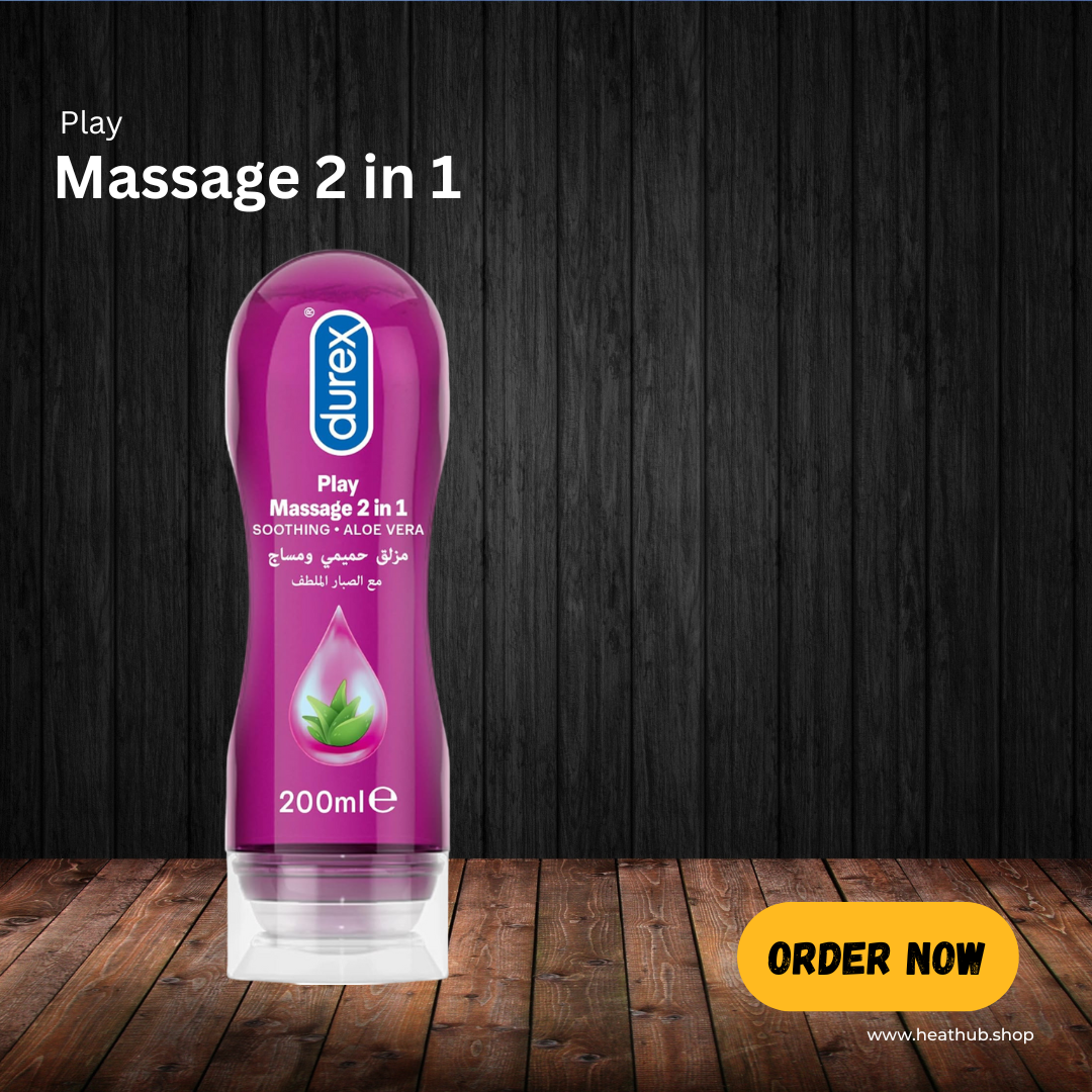 Durex play massage 2 in 1 lubricant, soothing, aloe vera- 200ml - – HeatHub